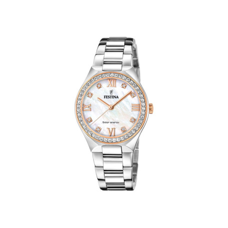 Montre Femme Festina Bicolore Énergie Solaire avec Cadran en Nacre