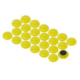 Pack de 24 Petits Aimants Jaunes pour Bureau et Réfrigérateur