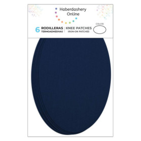Set de 6 Genouillères Thermoadhésives Bleu Marine Clair pour Vêtements