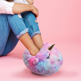 Chauffe-pieds Licorne Douillet - Chaussons Chauffants USB pour Bureau