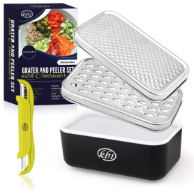Râpe Multifonction avec Boîte et Éplucheur KitchenBe1 - Noir