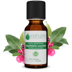 Huile Essentielle de Gaulthérie Couchée 100% Pure - 125ml pour Massage et Relaxation