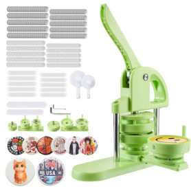 VEVOR Machine à Badges 2-en-1 avec 200 Kits pour Épingles Personnalisées