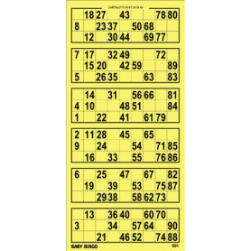 Pack de 250 Jeux de Loto et Bingo 'Baby Bingo' - Multicolore