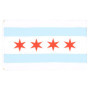 Drapeau Chicago 150x90 cm en Polyester avec Oeillets Métalliques