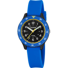 Montre Analogique Calypso Mixte avec Bracelet en Polycarbonate Bleu