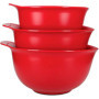 Kit de 3 Bols Mélangeurs en Plastique KitchenAid - Rouge Cerise