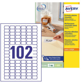 Étiquettes Prix Stick+Lift AVERY Zweckform - 26 x 16 mm, Blanches, 2550 Étiquettes