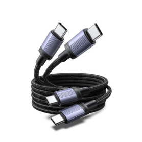 UGREEN Câble USB C vers USB C 240W Charge Rapide Nylon Tressé - Lot de 2 (2M)