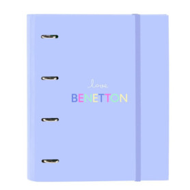 Classeur Safta Benetton Lila 4 Anneaux avec 100 Feuilles A4