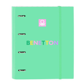 Classeur Safta Benetton Mint 4 Anneaux avec 100 Feuilles A4 - Vert Menthe Pastel
