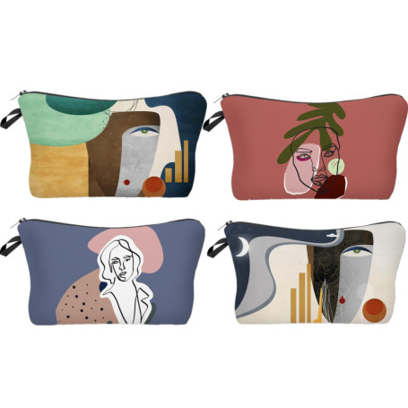 Trousse à Maquillage Multicolore Spydge - 4 Pièces Organisateur en Toile