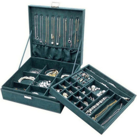 ProCase Boîte à Bijoux Organisateur à 2 Niveaux - Vert