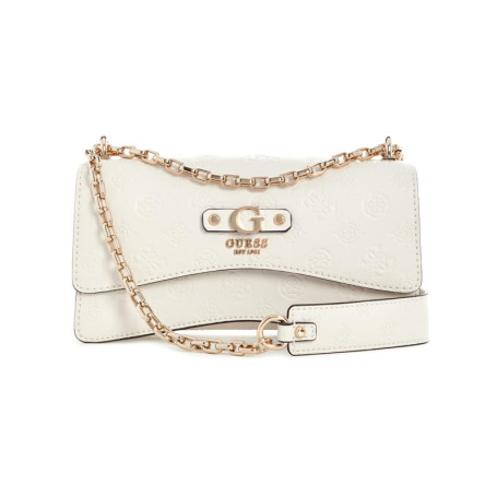 Sac à Main GUESS Gerty Convertible en Cream White avec Détails Dorés