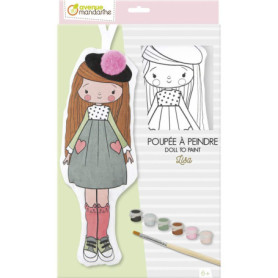 Kit Créatif Lisa - Poupée en Coton à Peindre pour Enfants à Partir de 6 Ans