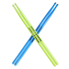 Baguettes de tambour SONICAKE 5A - 2 paires en nylon bleu et vert