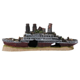 Ornement Résine Titanic pour Aquarium - Décoration Épave Naturelle