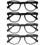 Pack de 4 Lunettes de Lecture Rétro Rondes Noir et Gris Mat - OPULIZE