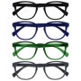 Pack de 4 Lunettes de Lecture Rétro Rondes - Noir, Bleu, Vert, Gris