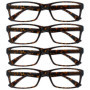 Pack de 4 Lunettes de Lecture Écaille Marron pour Hommes et Femmes - OPULIZE