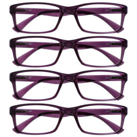 Pack de 4 Lunettes de Lecture Designer Pourpres - Hommes et Femmes