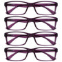 Pack de 4 Lunettes de Lecture Designer Pourpres - Hommes et Femmes