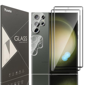 Tzstz Verre Trempé 3D pour Samsung Galaxy S23 Ultra - Protection Écran Complète