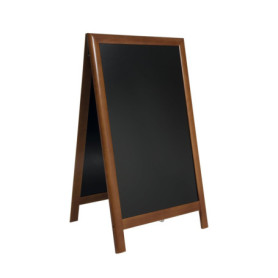 Tableau sur Pied en Bois d'Hévéa Laqué Deluxe - Ardoise pour Marqueur à Craie