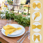 Lot de 12 serviettes en tissu en coton, jaune moutarde, serviettes en coton, 43 x 43 cm, serviettes de table réutilisables, pour