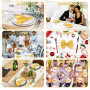 Lot de 12 serviettes en tissu en coton, jaune moutarde, serviettes en coton, 43 x 43 cm, serviettes de table réutilisables, pour