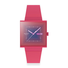 Montre Swatch SQUARELY Berry - Élégance Rose et Lilas