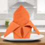 Sweet Needle - Paquet de 12 - Serviettes de Table surdimensionnées 100% Coton 45 CM x 45 CM (18 po x 18 po), Orange - Tissu épai