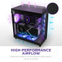 Nzxt H6 Flow RGB CC-H61FB-R1 Boîtier Moyen-Tour Compact Double Chambre Airflow Comprend 3 Ventilateurs 120 mm RGB Panneaux panor