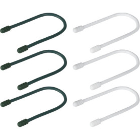 Philips Lot de 6 Attaches Flexibles pour Câbles - 17,8 cm - Vert et Blanc