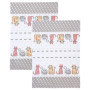 Lot de 2 Torchons de Cuisine Chats Mignons en Coton Absorbant