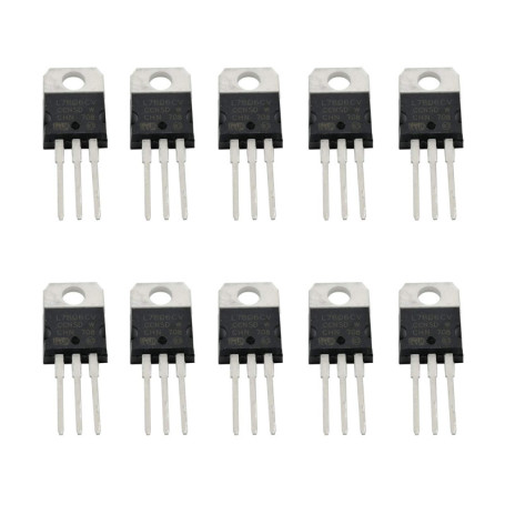 Pack de 10 Régulateurs de Tension L7806CV TO-220 1.5A 6V