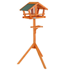 Mangeoire en Bois pour Oiseaux avec Toit Résistant - Idéale pour Jardin et Balcon