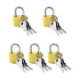 QWORK Mini Cadenas en Laiton - Lot de 5 pour Valises et Sacs