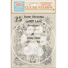 Tampon Acrylique Stamperia pour Scrapbooking et Créations Manuelles - Candy Christmas