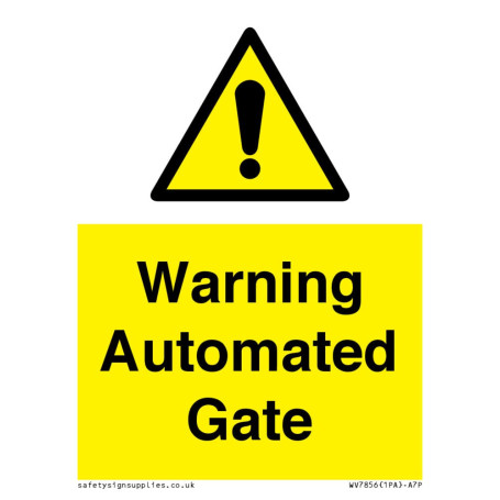 Panneau d'Avertissement pour Portail Automatisé - 75 x 100 mm
