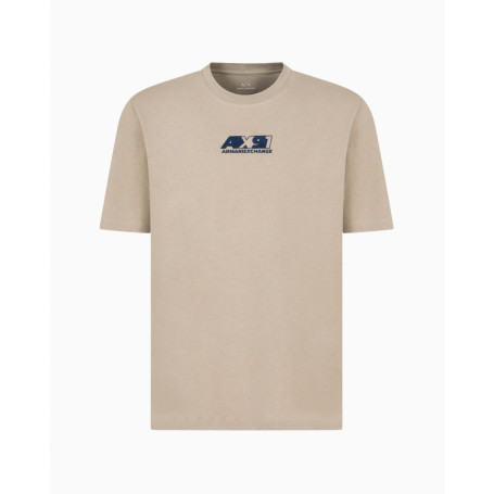 T-shirt Armani Exchange Utility Edge en Coton Durable - Logo Brodé - Ashley Blue - XXL