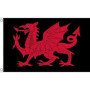 Drapeau du Pays de Galles avec Dragon Noir - 90x60 cm en Polyester