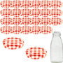 Lot de 25 Couvercles Rouge et Blanc pour Bouteilles en Verre - TO43