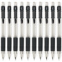 Lot de 10 Porte-mines Rétractables Zebra Z-Grip - Noir et Transparent, Mine HB 0,5 mm