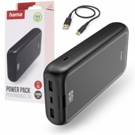 Hama Performance 24 - Batterie Externe 24000mAh avec Charge Rapide USB-C - Gris Anthracite