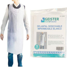 Tabliers jetables imperméables blancs - Lot de 10 pièces Sodico