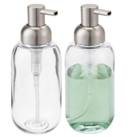 Lot de 2 Distributeurs de Savon Ronds en Plastique - mDesign