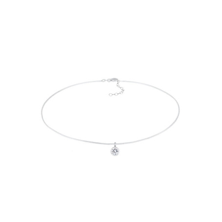 Collier Ras du Cou en Argent Sterling 925 avec Cristal Éclatant pour Femme