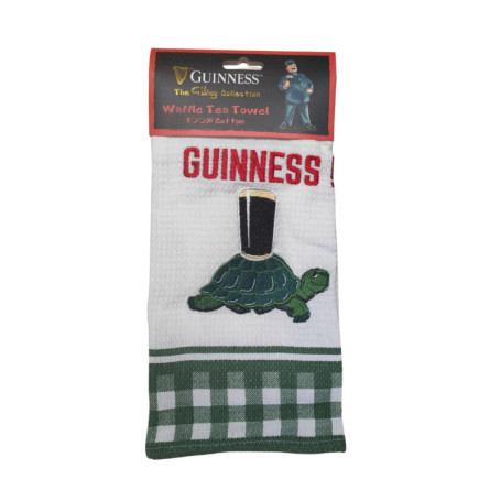 Torchon Gaufré Guinness avec Tortue Équilibriste