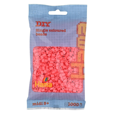 Sachet de 1000 perles à repasser Hama - Pastel Red pour créations ludiques